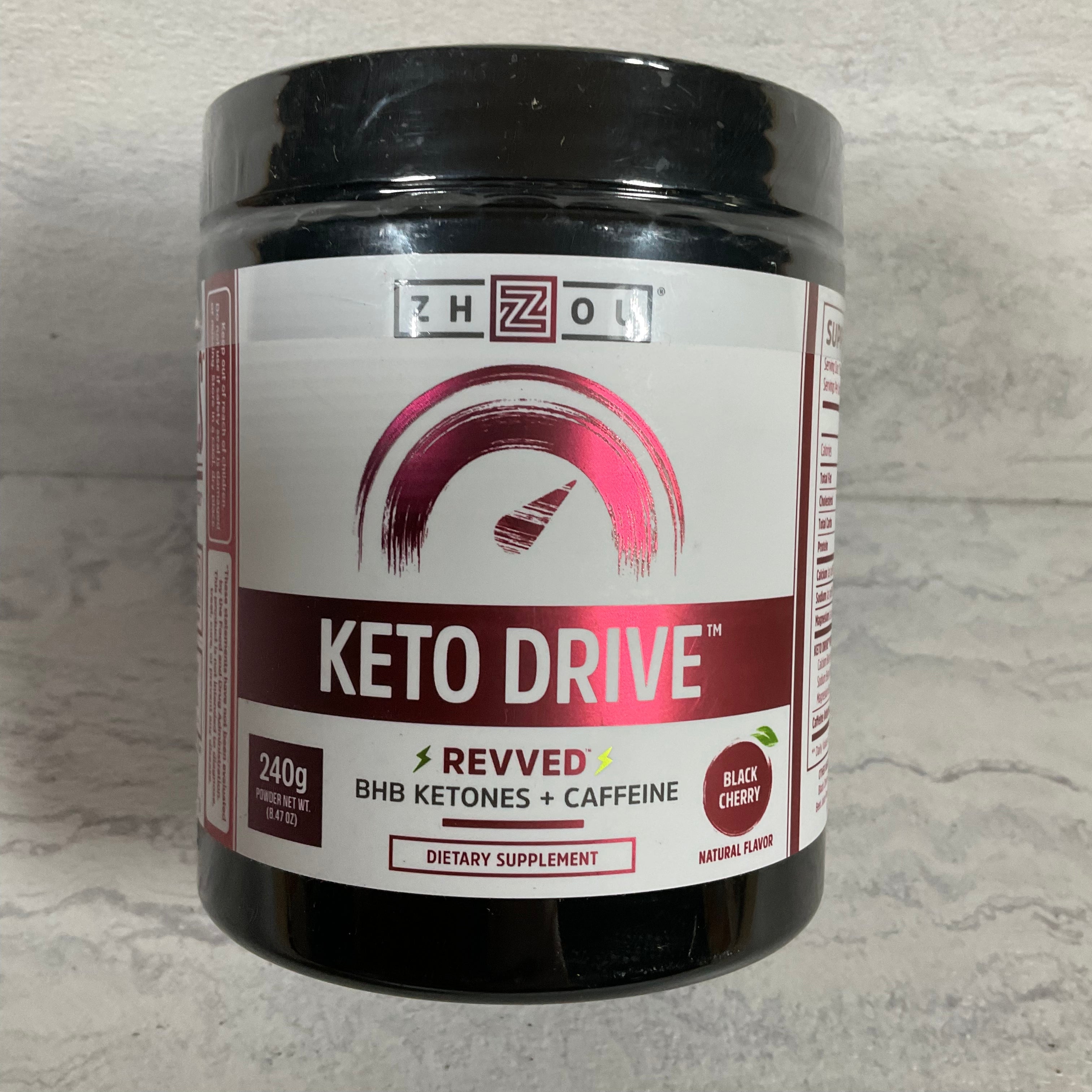 Zhou Nutrition - Keto Drive - Revved Black Cherry - 8.47 oz (240 g) - Exp 8/21 (7199691800814)